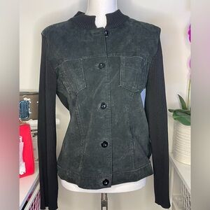 Escaped black button down blazer coat